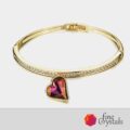 Позлатена гривна Swarovski с червен камък