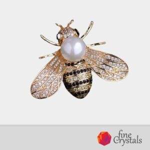 Брошка с перла Golden Bee