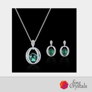 Комплект обеци и колие Forest Green
