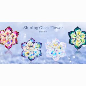 Елегантна стъклена брошка Glass Flower