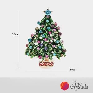 Коледна брошка Shiny Christmas Tree