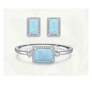 Kомплект обеци и пръстен Opal lovers