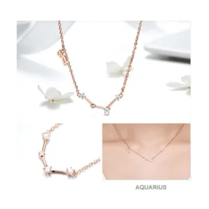 Колие със зодия в луксозна кадифена кутийка